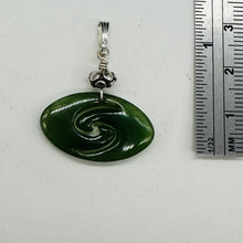 Load image into Gallery viewer, Jade New Zealand Maori Koru Sterling Silver Pendant | Green | 1&quot; Long |
