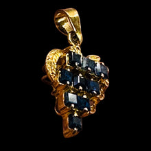 Load image into Gallery viewer, Sapphire Gemstone Vermeil Pendant Necklace | Blue | 1 inch long | 1 Pendant |
