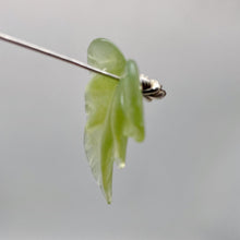 Load image into Gallery viewer, Carved Serpentine New Jade Leaf Bead Set | 23x22x4 to 28x27x4mm | 3 Beads |
