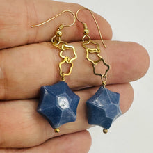 Load image into Gallery viewer, Twinkle Blue Dumortierite Star 14K Vermeil Earrings 309245DU

