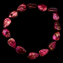 Load image into Gallery viewer, Yummy Raspberry FW Teardrop Coin Pearl 8 inchStrand 9949HS
