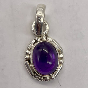 Amethyst Sterling Silver Drop Pendant | 3/4" Long | Purple | 1 Pendant |