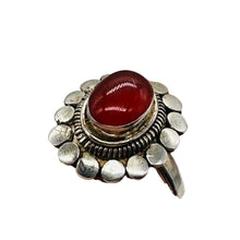 Load image into Gallery viewer, Carnelian Oval Sterling Silver Ring | Size 7 | Orange, Silver | 1 Ring |

