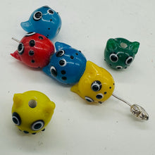 Load image into Gallery viewer, Kitty Cat Ceramic Round Beads | 15mm | Multi-Color | 6 Beads |
