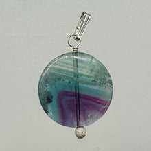 Load image into Gallery viewer, Fluorite Aurora Borealis Sterling Silver Pendant | 1 1/4&quot; Long | Blue/Purple |
