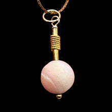 Load image into Gallery viewer, Pink Peruvian Opal Matte Finish Drop Bead Pendant | Pink | 1&quot; Long |
