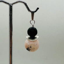 Load image into Gallery viewer, Black Stone Africa Pink Peruvian Opal Sterling Silver Pendant Handmade USA
