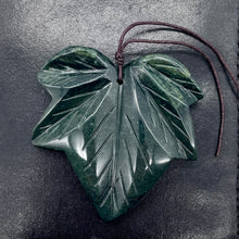Load image into Gallery viewer, Jasper Carved Pendant Leaf Bead | 50x50x9mm | Dark Green | 1 Bead |
