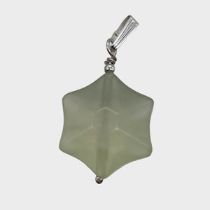 Jade Star Sterling Silver Pendant | Minty Green | 1 1/4" Long | 1 Pendant |