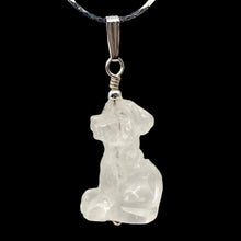 Load image into Gallery viewer, Semi Precious Stone Jewelry Faithful Dog Pendant Necklace of Quartz/Silver
