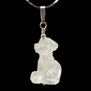 Semi Precious Stone Jewelry Faithful Dog Pendant Necklace of Quartz/Silver