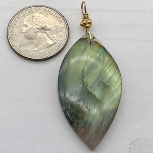 Labradorite 14K Gold Filled Drop Pendant | 2 1/4" Long | 510958G4 | Premiumbead