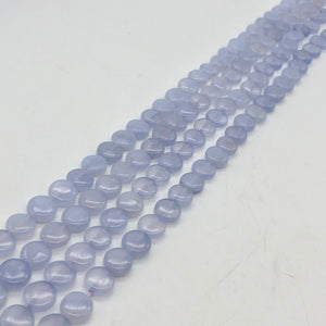 AAA Blue Chalcedony 8x3 Coin Bead Strand