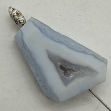 Load image into Gallery viewer, Chalcedony Druzy 52ct Designer Cut Pendant Bead| 34x24x10mm|Blue|1 Pendant Bead|
