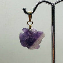 Load image into Gallery viewer, Dinosaur Carved Amethyst Stegosaurus 14Kgf Pendant | 1 inch long | Purple |
