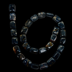 Pietersite Rectangle Bead Strand| 15x10x4mm | Deep Blue Black | 29 Beads |