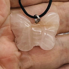 Load image into Gallery viewer, Rose Quartz Stone Butterfly Pendant | 1&quot; Long | Pink | 1 Pendant Necklace |
