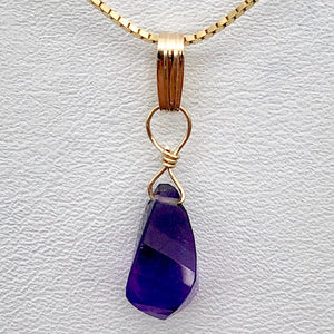 AAA Amethyst Faceted Twist Briolette Pendant | 12.5x8mm, 1" Long | Purple