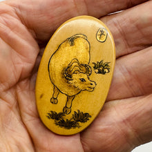 Load image into Gallery viewer, Chinese Year of the Ox Pendant Bead | 2&quot; Long | Tan, Brown | 1 Pendant Bead |
