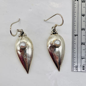 Fresh Water Pearl Sterling Silver Drop Earrings | 1 3/4" Long |
