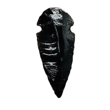 Load image into Gallery viewer, Obsidian Carved Arrowhead Pendant Bead | 1 3/4&quot; Long | Black | 1 Bead |
