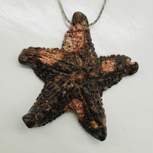 Load image into Gallery viewer, Hand Carved Mica Quartz Starfish Pendant Bead | 67x65x10mm | Brown, Pink |
