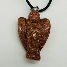 Load image into Gallery viewer, Goldstone Angel Pendant Necklace | 3/4&#39; Long | Red, Gold | 1 Pendant Necklace |
