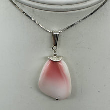 Load image into Gallery viewer, Conch Shell Pear Shaped Sterling Silver Pendant | 2" Long | Pink White |
