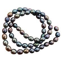 Load image into Gallery viewer, Blue Pink Lavender Freshwater Pearl Strand | Near-Round Oval | 7x6mm| 55 Pearls
