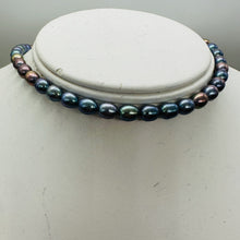 Load image into Gallery viewer, Blue Pink Lavender Freshwater Pearl Strand | Near-Round Oval | 7x6mm| 55 Pearls
