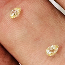 Load image into Gallery viewer, Natural .49cts Canary Diamond 4x2.75mm Briolette Beads Pair 6120

