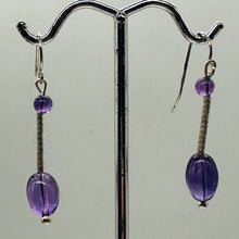 Load image into Gallery viewer, Unique Amethyst &amp; Sterling Silver Earrings 6379B
