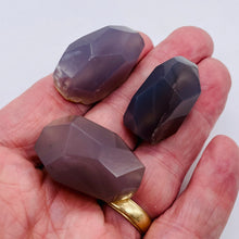 Load image into Gallery viewer, Chrysocolla Agate Faceted Free Form 3 Beads| 35x18 to 34x11mm | Lavender Clear |
