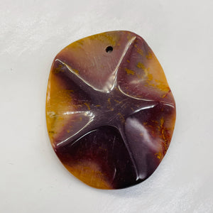 Australian Mookaite Starfish Oval Pendant Bead | 50x40x6mm | Maroon Beige | 1 |