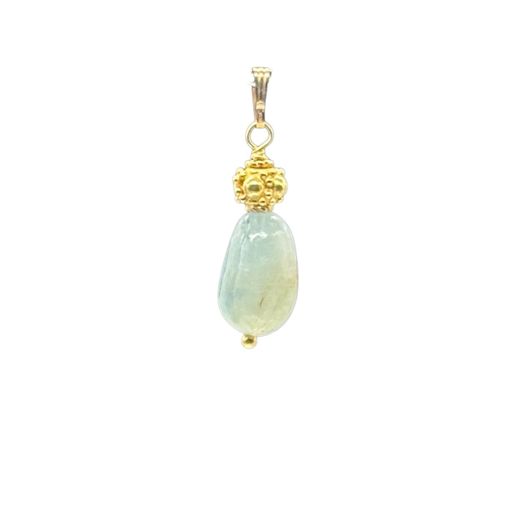 Aquamarine 14K Gold Filled Drop Pendant | 1 1/2