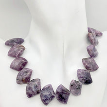 Load image into Gallery viewer, Natural Lepidolite Fan Bead Half-Strand | 25x18x6mm | Purple | Fan | 11 beads |
