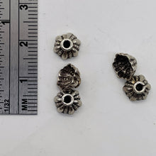 Load image into Gallery viewer, Adorable 5 Sea Urchin Sterling Silver Bali Bead Caps (1.7G) 1049
