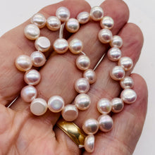 Load image into Gallery viewer, Top Drilled Button 7-7.25x4mm Lavender Pink FW Pearl 8&quot; Strand 4761
