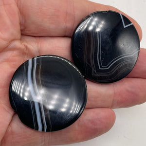 1 Sardonyx Agate 40mm Coin Briolette Bead 8578