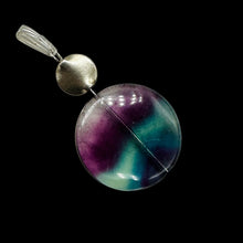 Load image into Gallery viewer, Fluorite Aurora Borealis Sterling Silver Pendant | 1 1/2&quot; Long | Blue/Purple |
