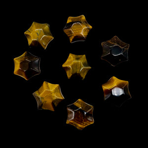3 Twinkling Carved Tiger Eye 6-Point Star Beads 9245Te