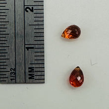 Load image into Gallery viewer, Natural Padparadscha Faceted Sapphires | 0.56cts | Orange | Briolette | 2 ea |
