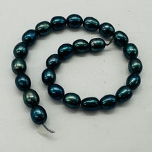 Load image into Gallery viewer, Fresh Water Perfect Pearls Half Strand | 8x6mm | Midnight Ocean Blue| 25 Pearls|
