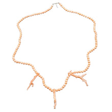 Load image into Gallery viewer, AAA Natural Salmon Branch Coral &amp; Sterling Silver 18 inch Necklace 202600
