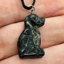 Load image into Gallery viewer, Kambaba Jasper Puppy Dog Pendant Necklace | 3/4&#39; Long| Black, Green | 1 Pendant|
