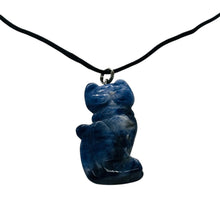Load image into Gallery viewer, Sodalite Stone Kitty Cat Pendant Necklace | 1 1/4&quot; Long | Blue, White |
