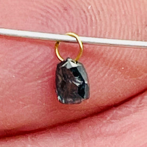 Diamond 14K .33ct Briolette Pendant| 4x3x2mm | Blue | 1 Pendant Bead