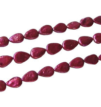 Load image into Gallery viewer, Yummy Raspberry FW Teardrop Coin Pearl 8 inchStrand 9949HS
