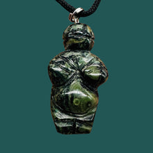 Load image into Gallery viewer, Kambaba Stone Goddess Pendant Necklace | 3/4&#39; Long | Green, Black | 1 Pendant |
