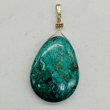 Load image into Gallery viewer, USA Natural Chyrsocolla 14K Gold Filled Pendant | Green, Blue | 2 1/4&quot; Long |
